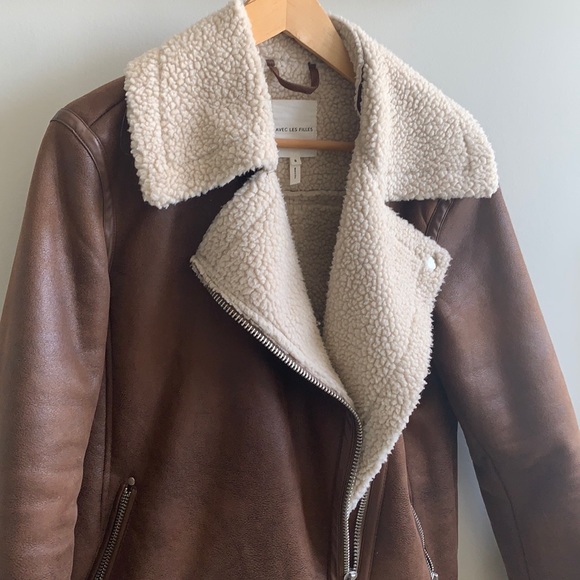 Brown Sherpa Moto jacket - Picture 4 of 9